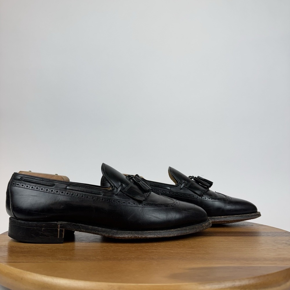 Mens Johnston & Murphy Aristocrat Black Fringe Tassel Wingtip Loafers Size 8.5 C